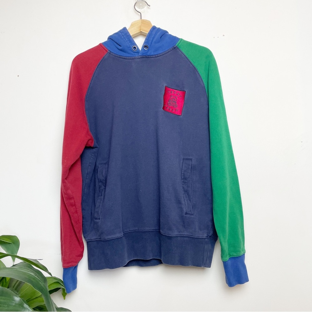 TEDDY FRESH Colorblock Hoodie Navy Green Red Size Men's Small